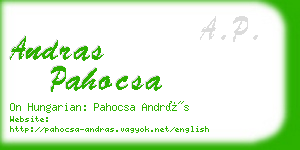 andras pahocsa business card